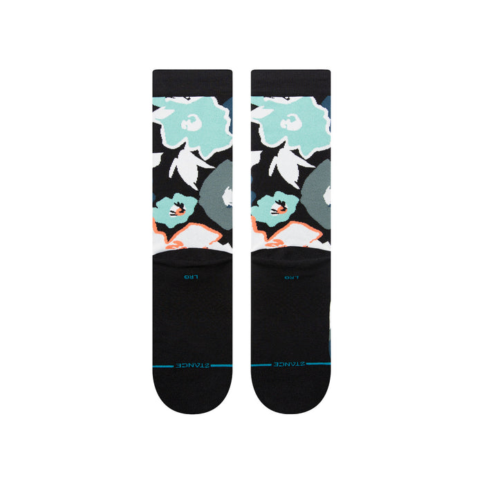 Stance Flower Beds Crew Socks-Black