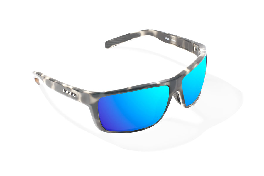 Bajio Sigs Sunglasses-Ivory Rock Gloss/Blue Mirror Glass