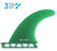 True Ames Single Tab Boomerang Fiberglass Tri Fin Set-Green