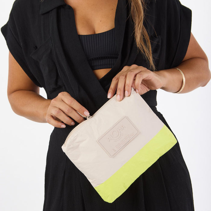 Aloha Collection Dipped Small Pouch-Highlighter/Sandstone