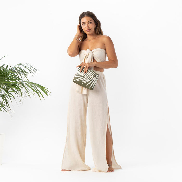 Aloha Collection Small Shade Pouch-Creme/Olive