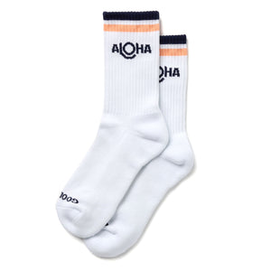 Aloha Collection Stripes Crew Socks-Navy