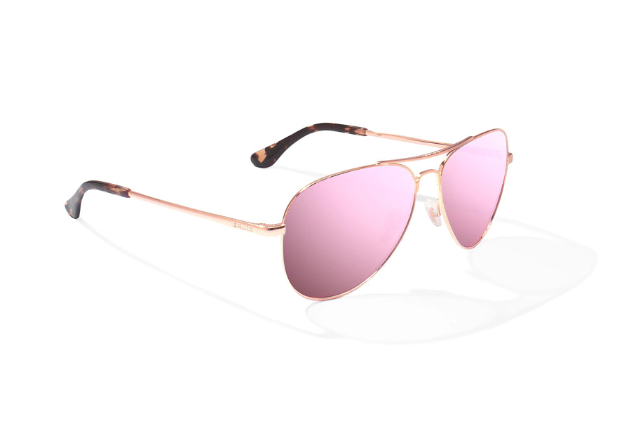 Bajio Soldado Sunglasses-Rose Gold Satin/Rose Mirror Poly