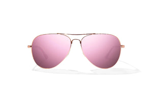 Bajio Soldado Sunglasses-Rose Gold Satin/Rose Mirror Poly