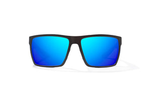 Bajio Stiltsville Sunglasses-Black Matte/Blue Mirror Glass