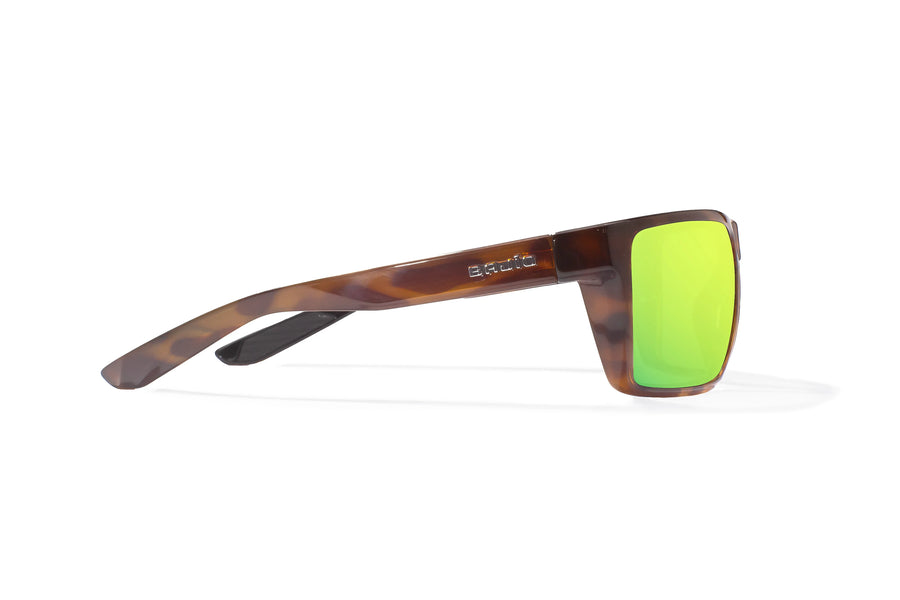 Bajio Stiltsville Sunglasses-Brown Tort Gloss/Grn Mirr Glass