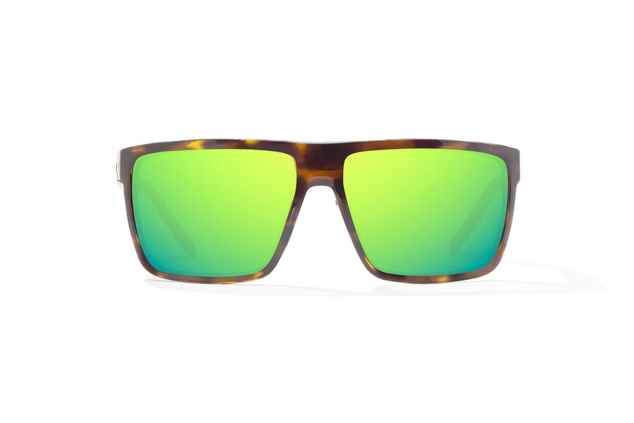Bajio Toads Sunglasses-Brown Tort Gloss/Green Mirror Glass