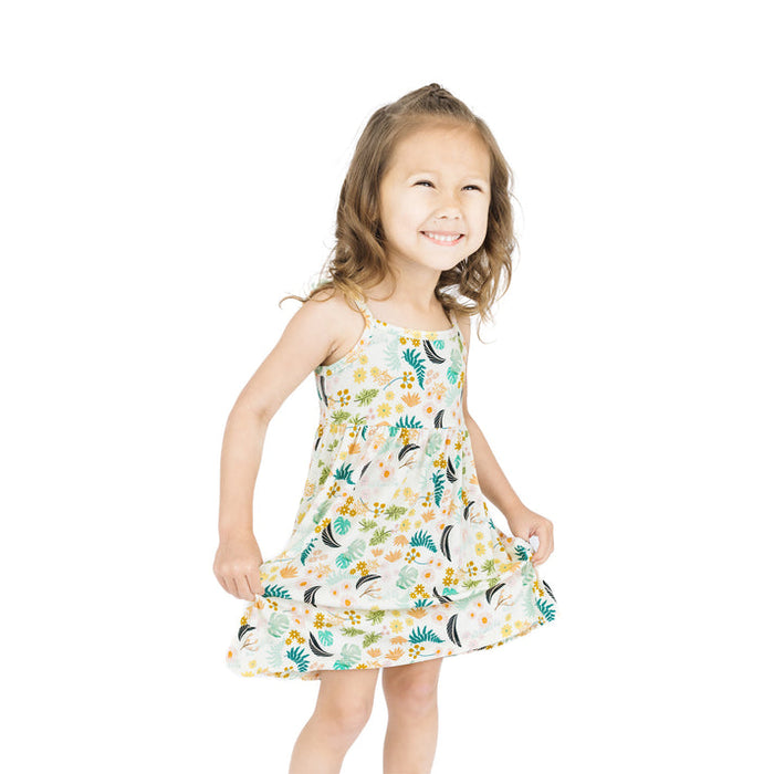 Emerson & Friends Tropical Blooms Bamboo Dress-Beige/Multi