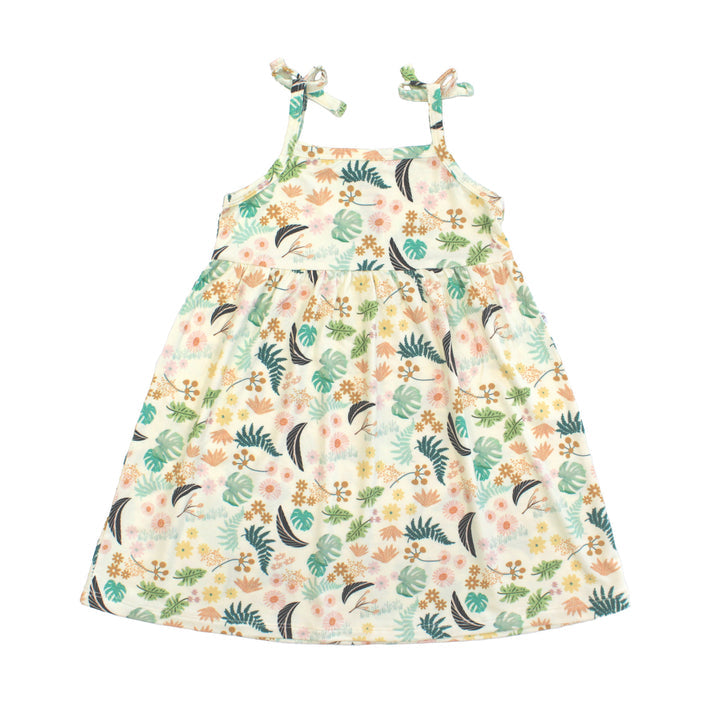 Emerson & Friends Tropical Blooms Bamboo Dress-Beige/Multi