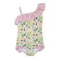 Emerson & Friends Tropical Blooms Ruffle Leg One Piece-Beige/Multi