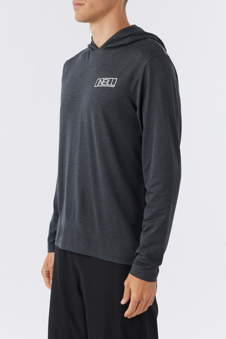 O'Neill Trvlr UPF Hooded L/S Tee-Heather Black 3