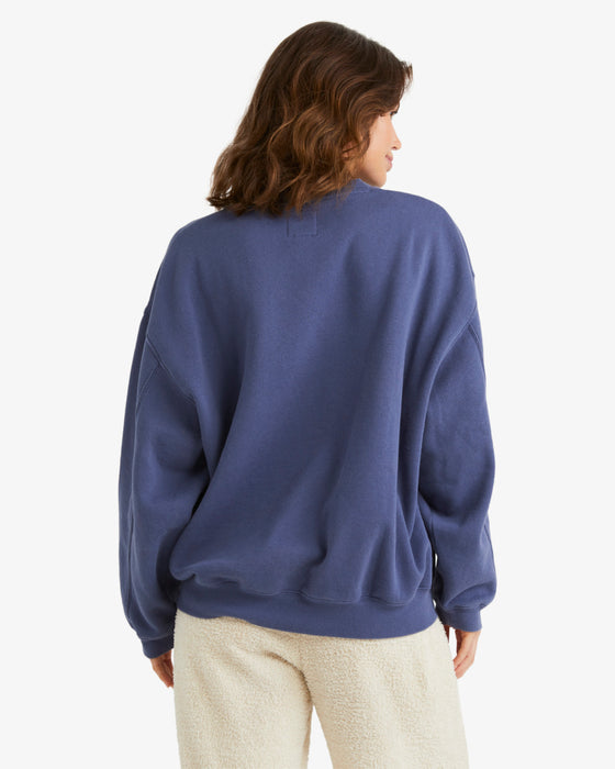 Billabong Tiki Vibes Kendall Crew Sweatshirt-Blue Surf