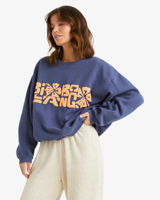 Billabong Tiki Vibes Kendall Crew Sweatshirt-Blue Surf