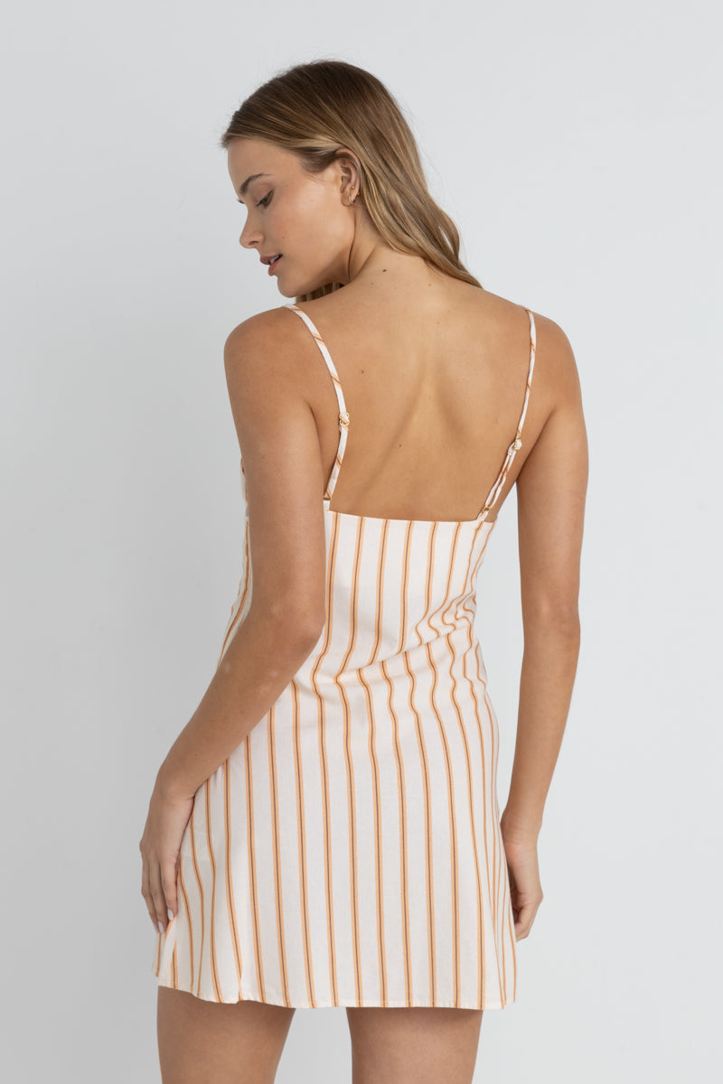 Rhythm Tide Stripe Mini Dress-Natural
