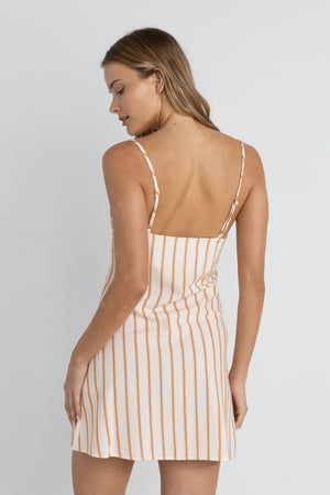 Rhythm Tide Stripe Mini Dress-Natural