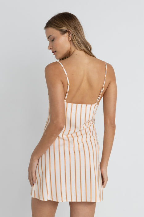 Rhythm Tide Stripe Mini Dress-Natural