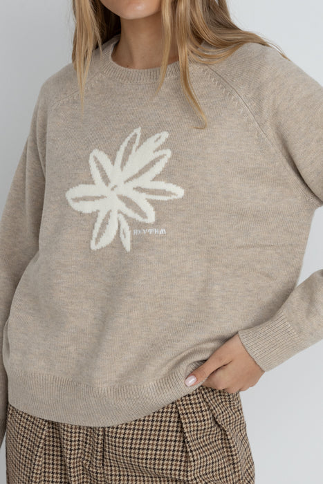 Rhythm Sanctuary Crew Neck Knit Sweater-Taupe