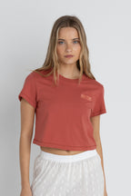 Rhythm Crop Crew Tee-Red