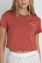 Rhythm Crop Crew Tee-Red