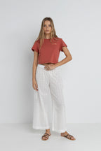 Rhythm Crop Crew Tee-Red