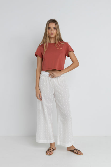 Rhythm Crop Crew Tee-Red