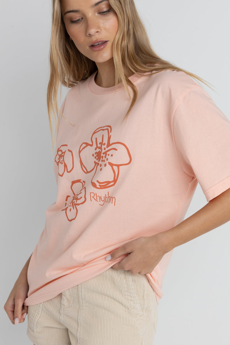 Rhythm Paradise Floral Oversized Tee-Pink