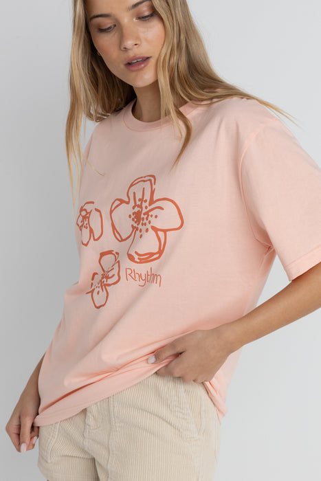 Rhythm Paradise Floral Oversized Tee-Pink