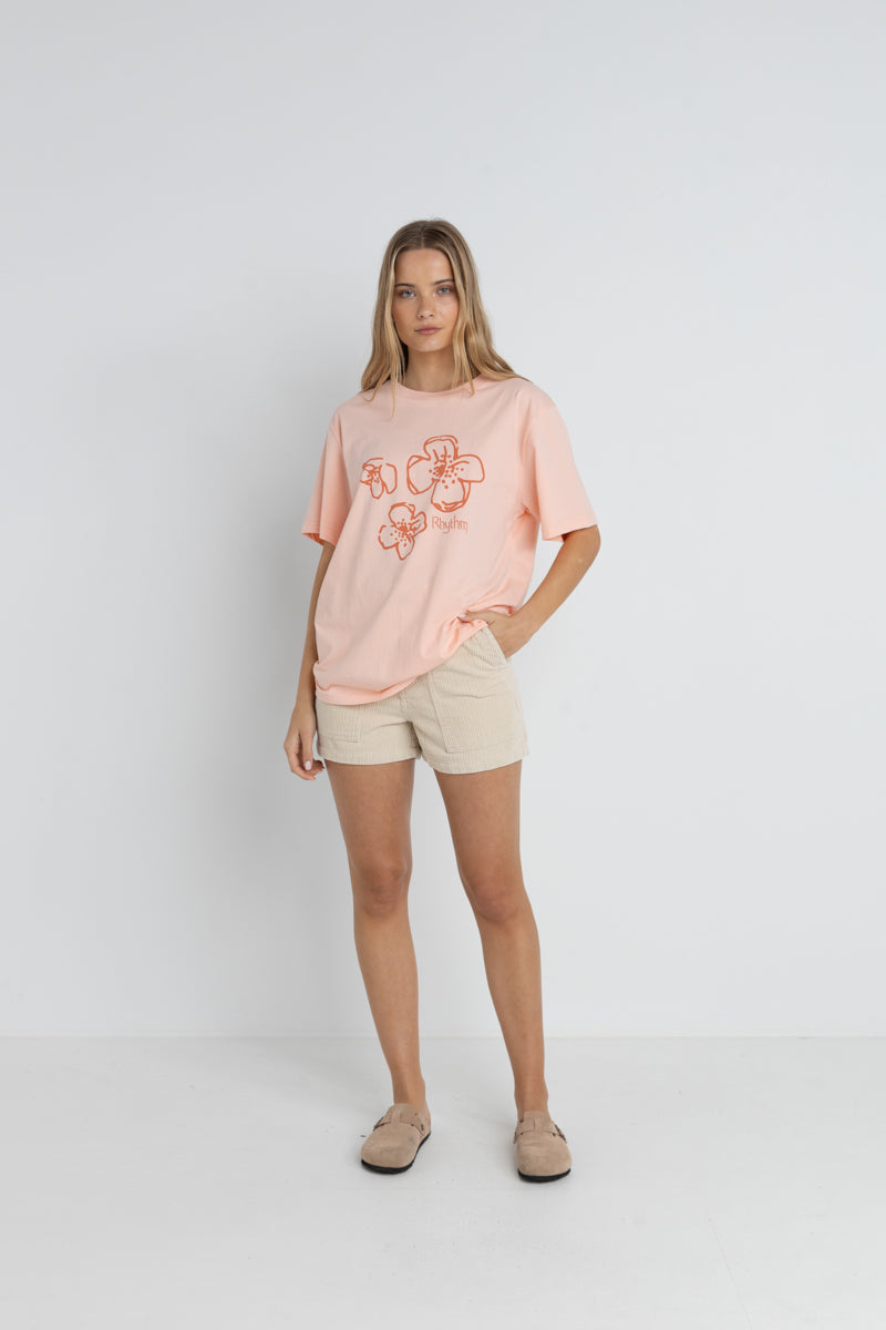 Rhythm Paradise Floral Oversized Tee-Pink