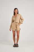 Rhythm Bryon Striped L/S Shirt-Natural