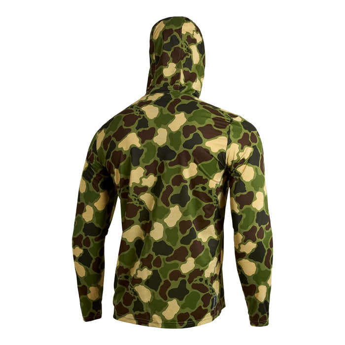 Florence Marine X Airtex Hooded L/S Shirt-Heather Tropic Green Camo