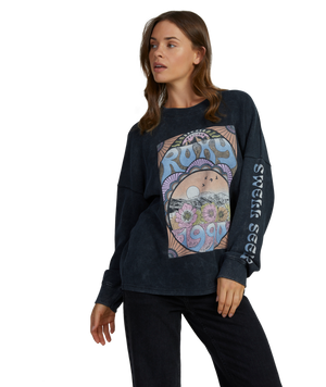 Roxy East Side Midweight Sweatshirt-Anthracite