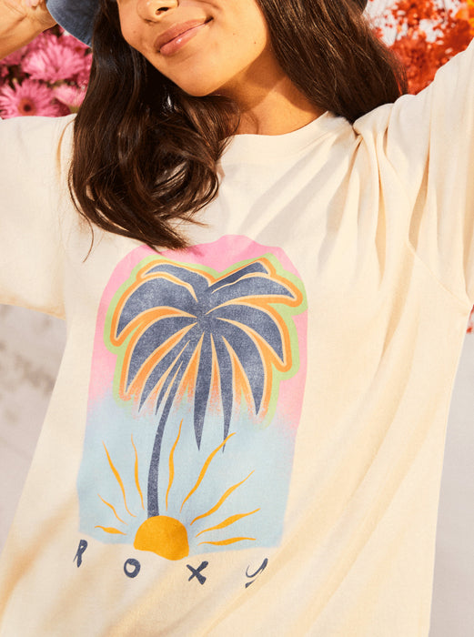Roxy To The Sun Tee-Natural