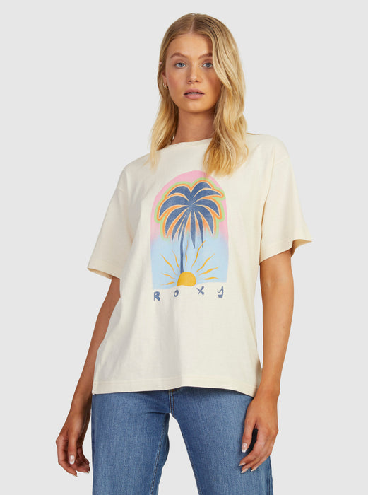 Roxy To The Sun Tee-Natural