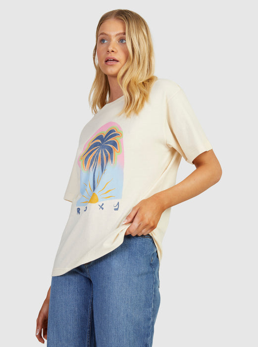 Roxy To The Sun Tee-Natural