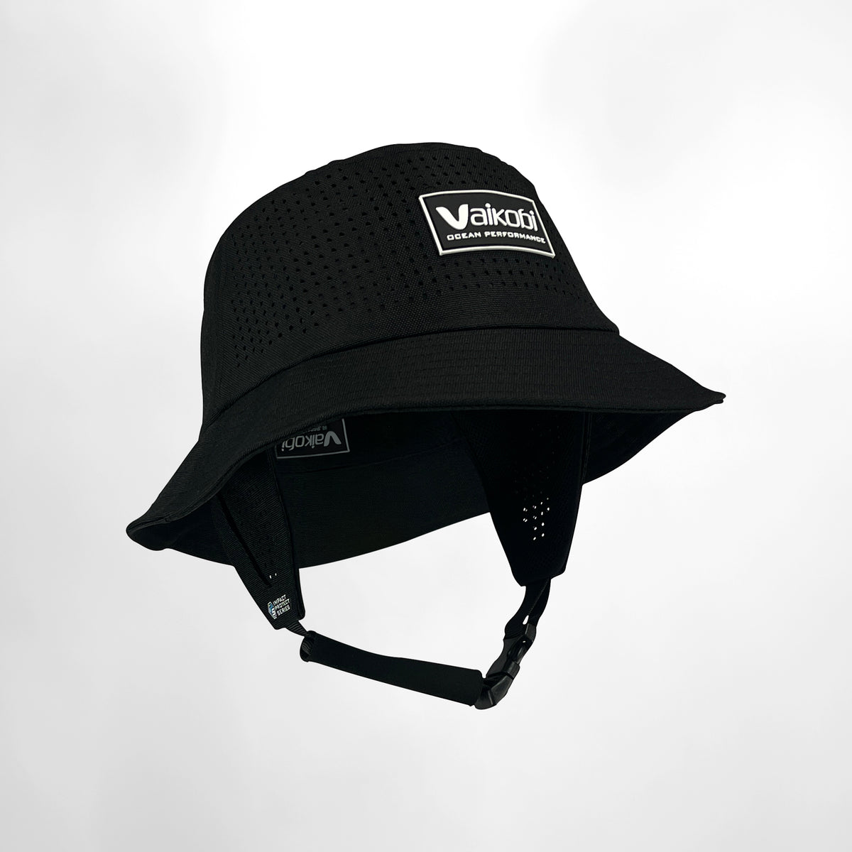 Vaikobi Gen2 Impact Series Bucket Bump Hat - Black - inside and chin strap