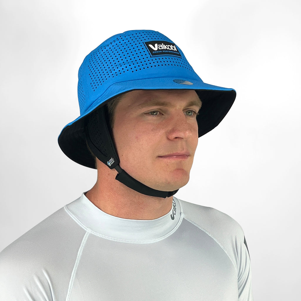 Vaikobi Gen2 Impact Series Bucket Bump Hat - Cyan - three-quarter view