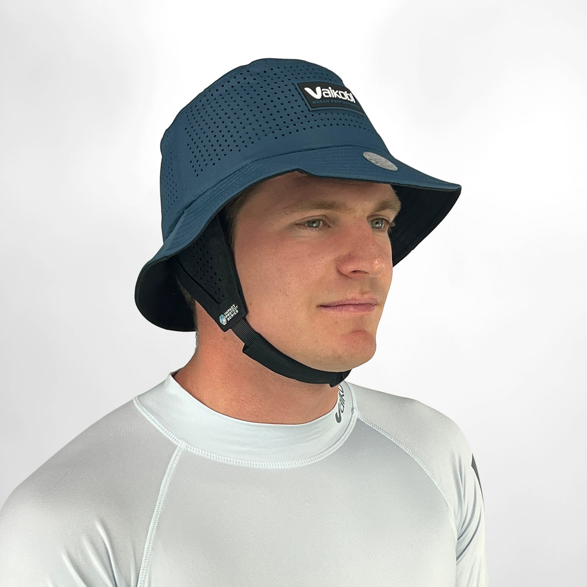 Vaikobi Gen2 Impact Series Bucket Bump Hat - Ocean Blue - three-quarter view