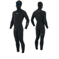 Manera X10D Hooded 4/3 FZ Wetsuit-Black