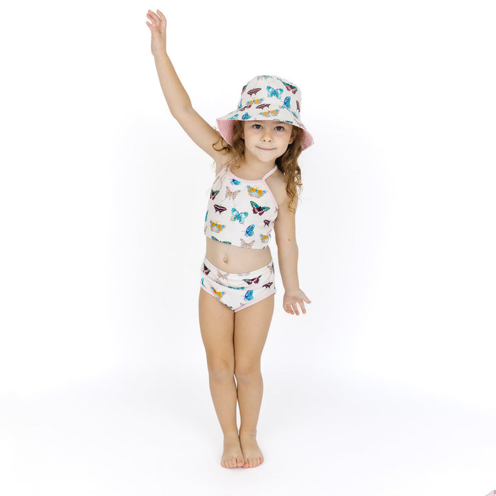 Emerson & Friends Wings of Paradise Butterflies Rev Bucket Hat-Beige/Multi