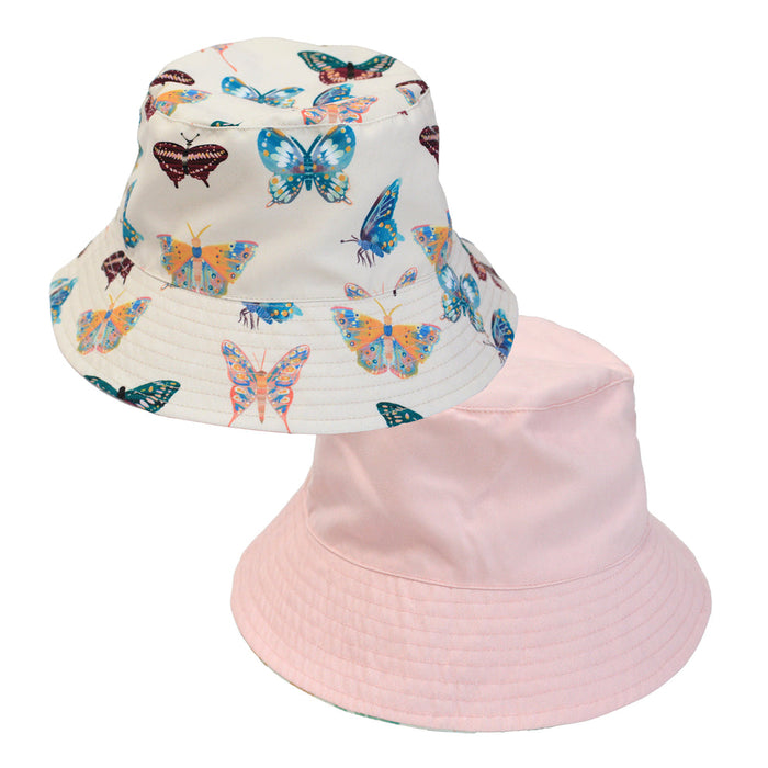 Emerson & Friends Wings of Paradise Butterflies Rev Bucket Hat-Beige/Multi