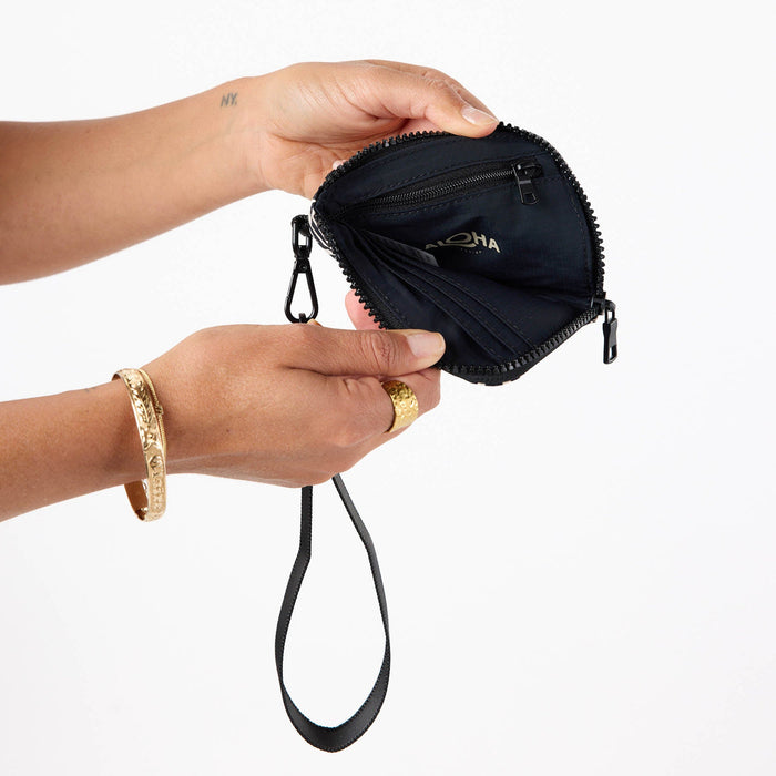 Aloha Collection Pasifika Wristlet Bag-Sandstone/Black