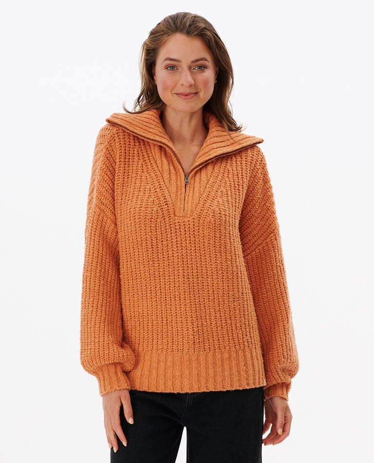 Rip Curl Seeker 1/4Â  Zip Sweater-Clay