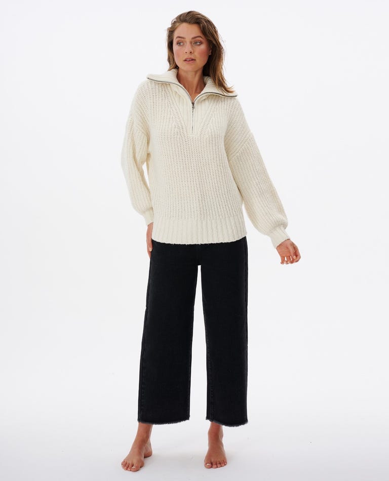 Rip Curl Seeker 1/4Â  Zip Sweater-Bone