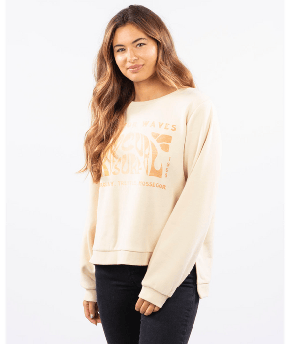Rip Curl Made For Waves Crew Sweatshirt-Natural