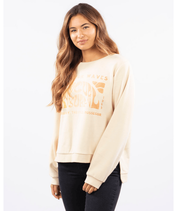 Rip Curl Made For Waves Crew Sweatshirt-Natural