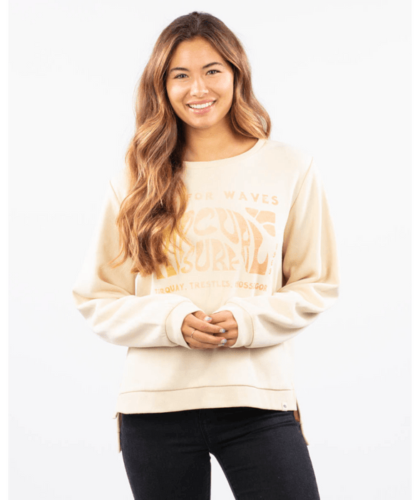 Rip Curl Made For Waves Crew Sweatshirt-Natural