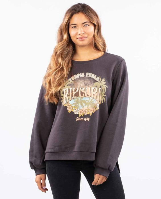 Rip Curl Tropic Feels Crew Sweatshirt-Washed Black