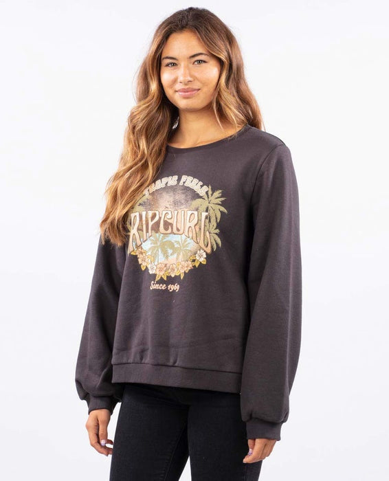 Rip Curl Tropic Feels Crew Sweatshirt-Washed Black