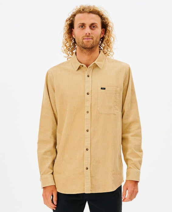 Rip Curl State Cord L/S Shirt-Khaki