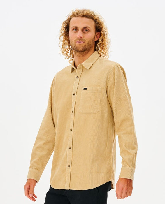 Rip Curl State Cord L/S Shirt-Khaki